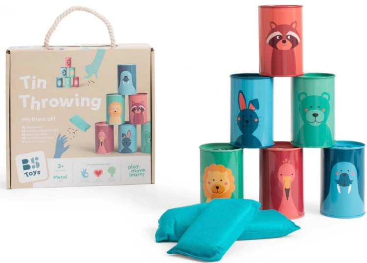 Zbijanie puszek woreczkami Zwierzęta, BS Toys