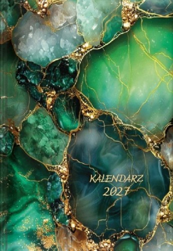Kalendarz dzienny 2027 A5 marmur zielony