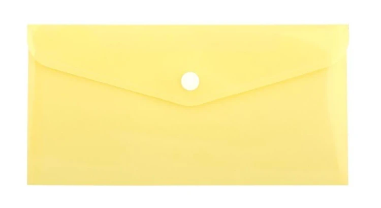 Teczka koperta DL PP pastel żółty, Biurfol