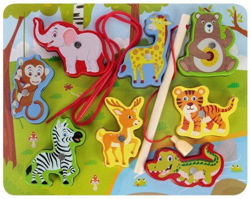 Układanka drewniana magnetyczna zoo, Mega Creative