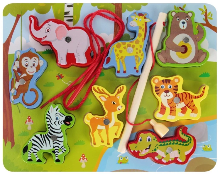 Układanka drewniana magnetyczna zoo, Mega Creative