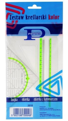Zestaw kreślarski z linijką 16cm PRATEL, MemoBe