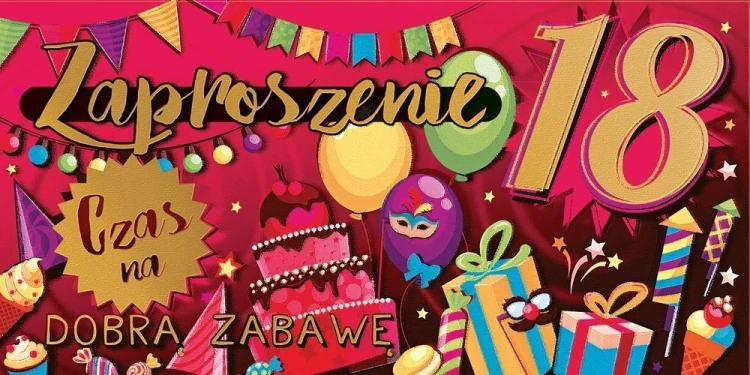 Zaproszenie na 18 Urodziny Z166 (5szt)