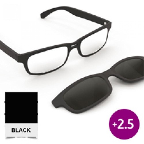 Sun Readers Okulary przeciwsłoneczne czarne +2.5