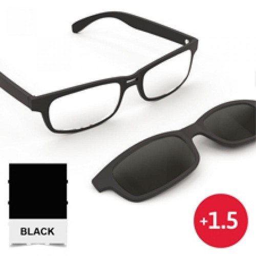 Sun Readers Okulary przeciwsłoneczne czarne +1.5