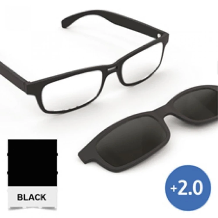Sun Readers Okulary przeciwsłoneczne czarne +2.0