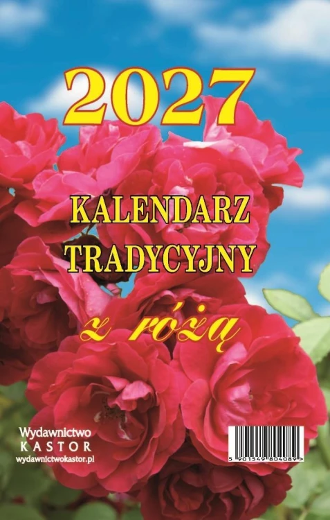 Kalendarz 2027 zdzierak tradycyjny z różą