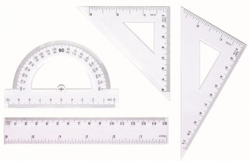 Zestaw geometryczny linijka 15cm BL001-AK, Tetis