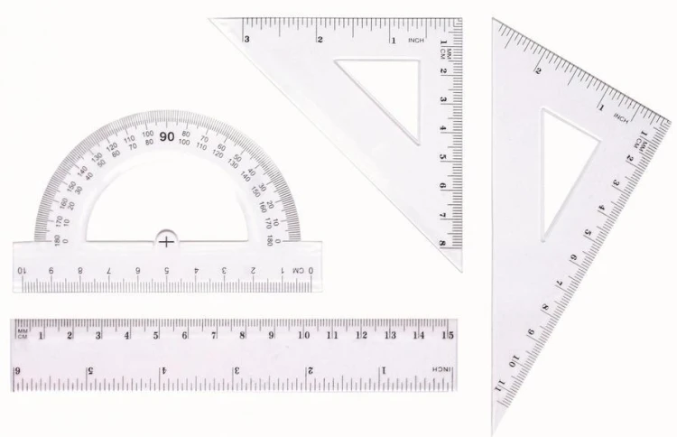 Zestaw geometryczny linijka 15cm BL001-AK, Tetis