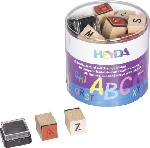 Zestaw stempli 30szt z poduszką Alfabet, Heyda