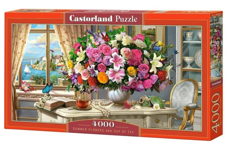 Puzzle 4000 Summer Flowers and Cup of Tea CASTOR