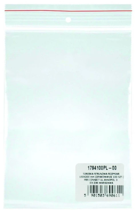 Torebka strunowa LDPE transparentna 10x20cm 100szt