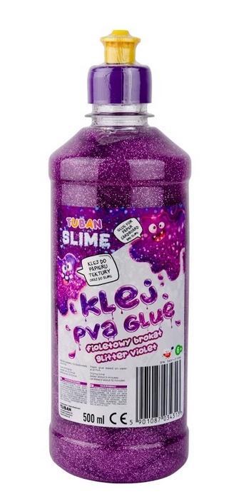 Klej brokatowy fiolet PVA 500ml TUBAN, Tuban