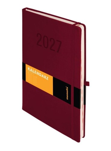 Kalendarz 2027 Memofix A4 DNS bordowy