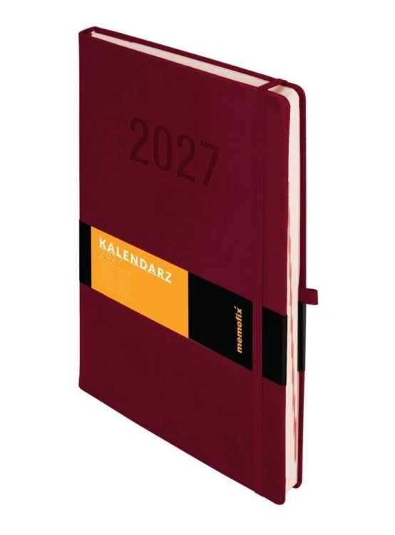 Kalendarz 2027 Memofix A4 DNS bordowy