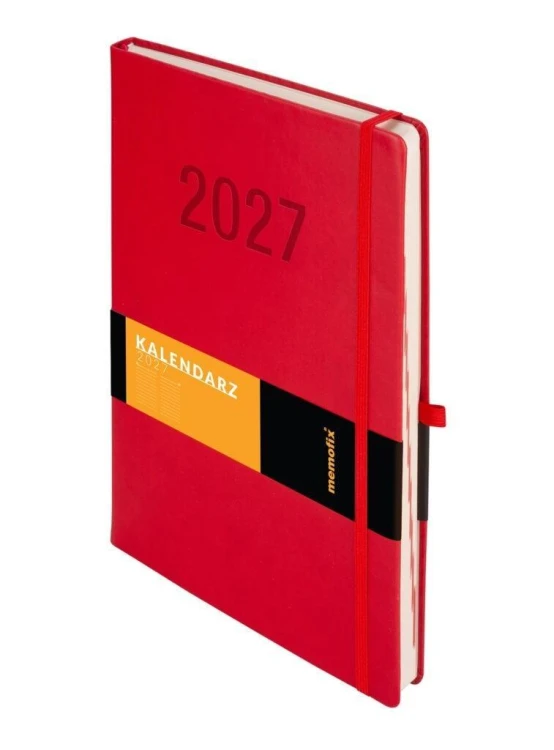 Kalendarz 2027 Memofix A4 DNS czerwony