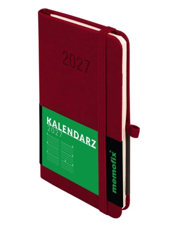 Kalendarz 2027 Memofix A6 TDW bordowy