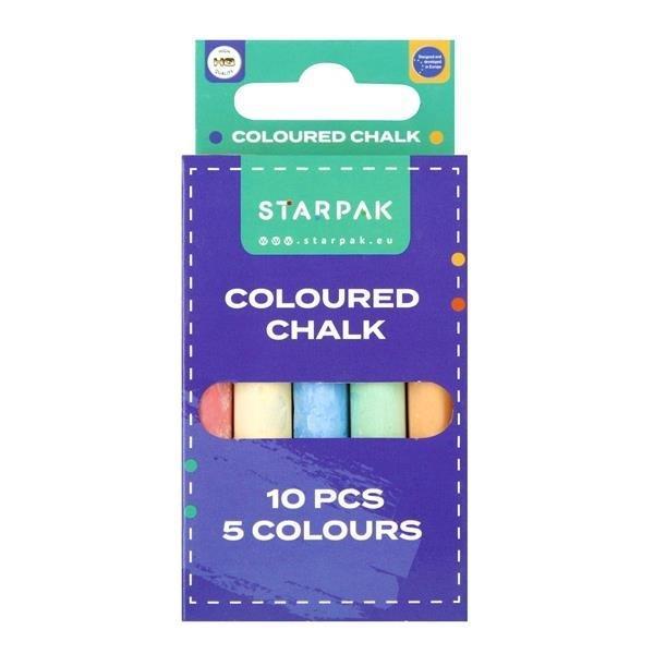 Kreda szkolna kolorowa 10 sztuk, STARPAK