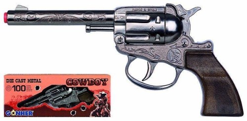 Metalowy rewolwer kowbojski 8 naboi, Gonher