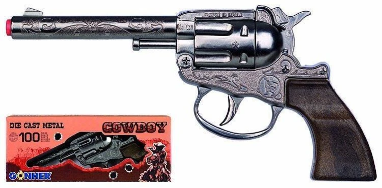 Metalowy rewolwer kowbojski 8 naboi, Gonher
