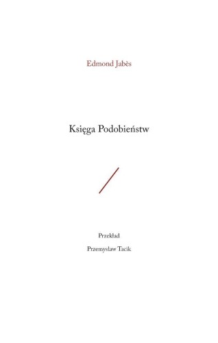 Księga Podobieństw, Edmond Jabes