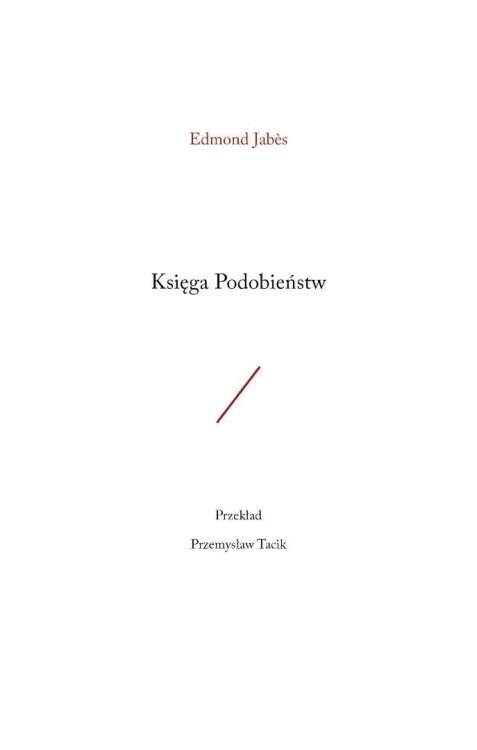 Księga Podobieństw, Edmond Jabes