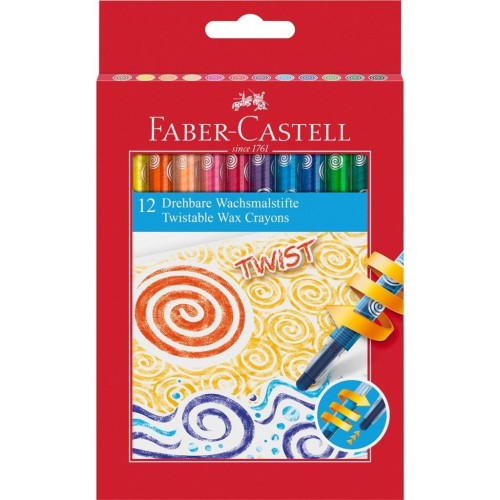 Kredki woskowe wykręcane 12szt FABER CASTELL