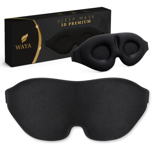 Opaska na oczy do spania 3D premium czarna, Sipo
