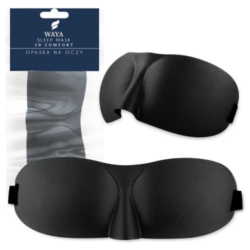 Opaska na oczy do spania 3D Comfort czarna, Sipo