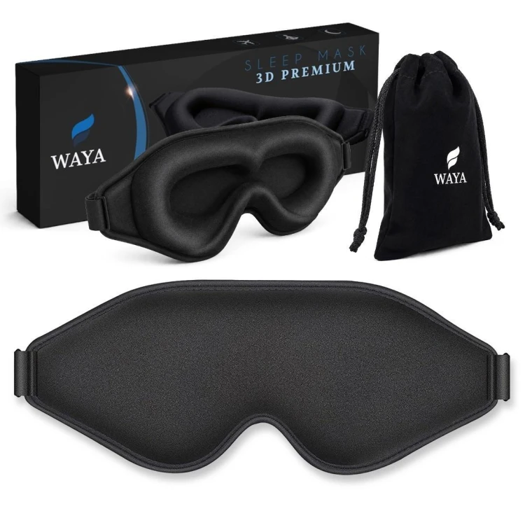 Opaska na oczy do spania 3D Premium czarna, Sipo