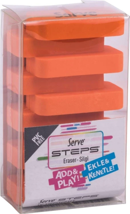 Gumka do mazania Steps neon pomarańczowa, Serve