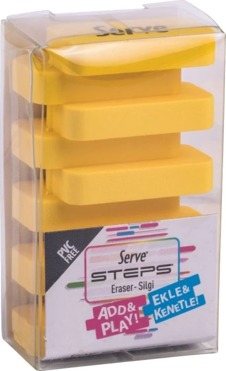Gumka do mazania Steps neon żółta, Serve