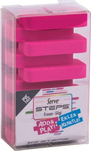 Gumka do mazania Steps neon różowa, Serve