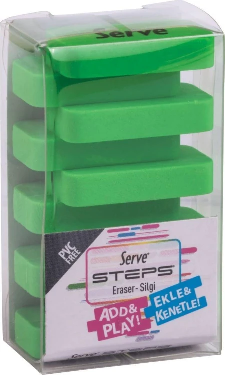 Gumka do mazania Steps neon zielona, Serve