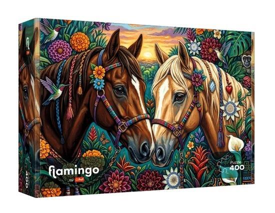 Puzzle 400 Flamingo - Kwiecisty galop TREFL, Trefl