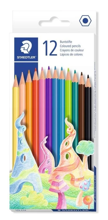 Kredki sześciokątne 12 kolorów, Staedtler