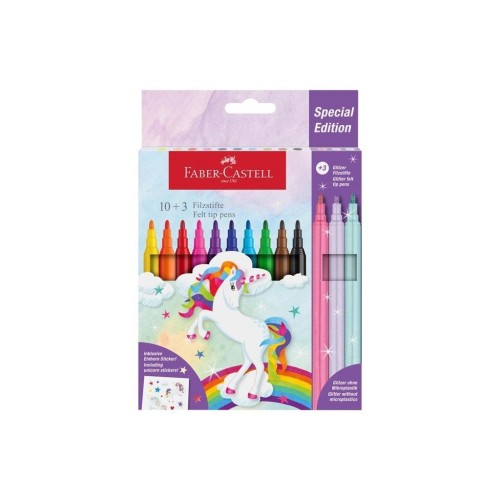 Flamastry Unicorn 10+3 kol., Faber Castell
