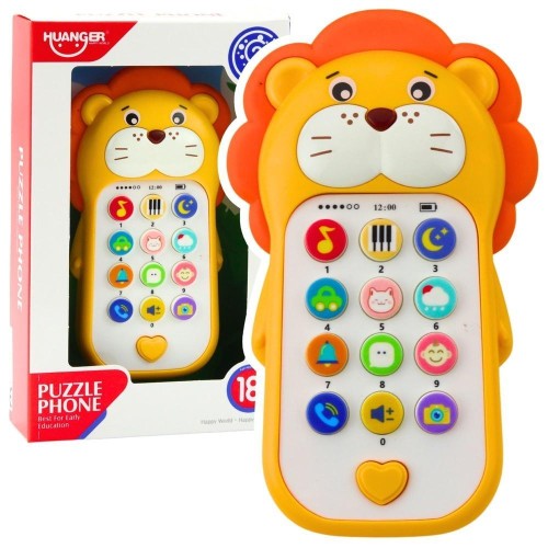 Telefon interaktywny lew żółty, Leantoys