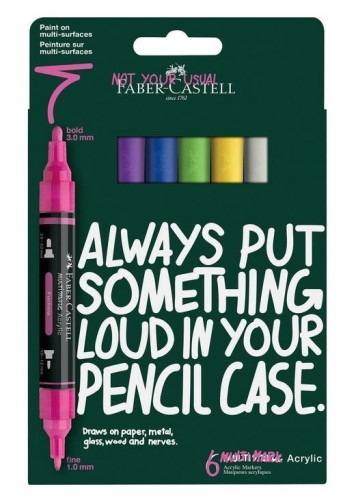 Markery akrylowe Multimark 6kol. FABER CASTELL