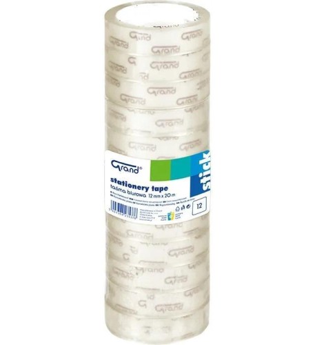 Taśma biurowa 12mmx20m (12szt) GRAND, Grand