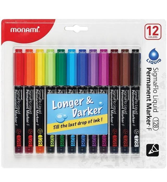 Marker permanentny SigmaFlo 12kol MONAMI, Monami