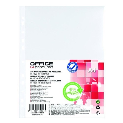 Koszulki na dokumenty A4 PP (100szt), Office