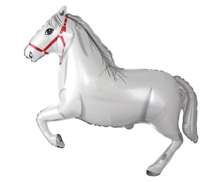 Balon foliowy 61cm Koń w galopie biały