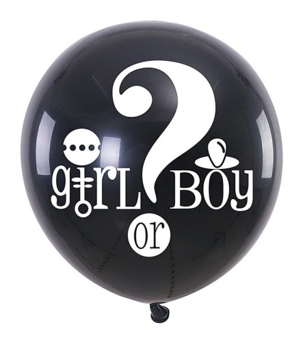 Balon z konfetti GO Girl Or Boy 90cm PARTY GO