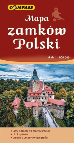 Mapa zamków Polski 1:900 000, praca zbiorowa