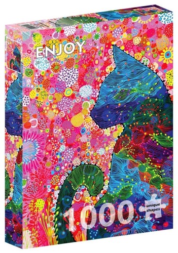 Puzzle 1000 Kolorowy kot, Enjoy