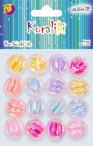 Koraliki plastikowe 11mm 16szt, Aliga