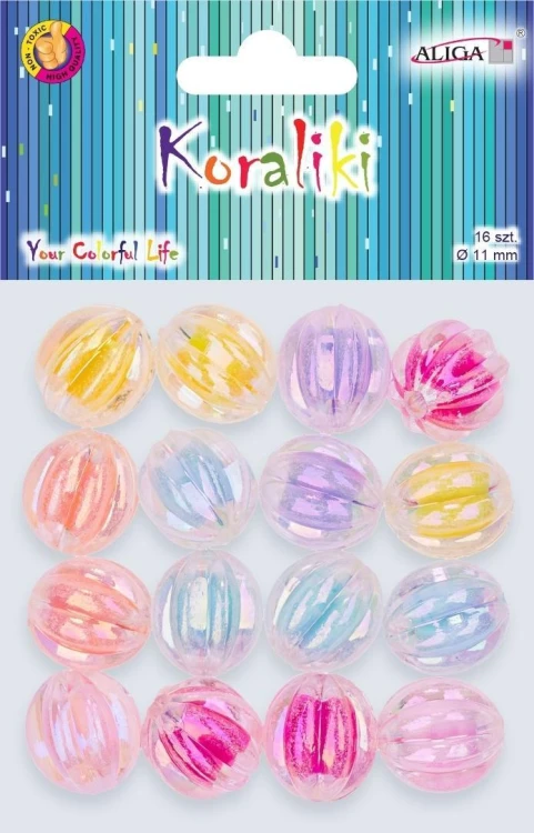 Koraliki plastikowe 11mm 16szt, Aliga