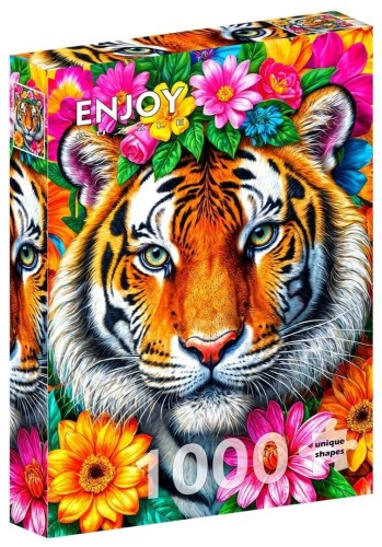 Puzzle 1000 Paski i kwiaty, Enjoy
