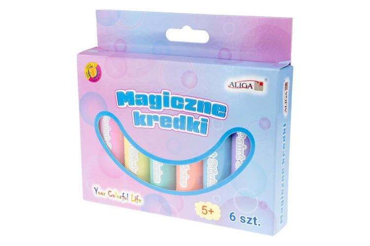Magiczne kredki 6szt pastelowych kolorów, Aliga